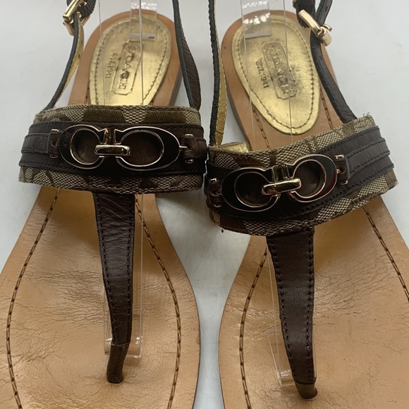 Coach Sammy Brown Logo Thong Sandal Sz 8M. FFT0535B - Picture 2 of 10